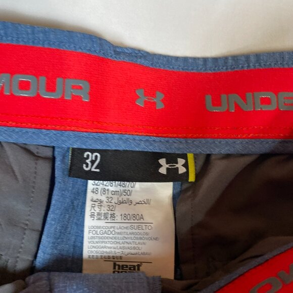 Under Armour Golf 32 Polyester Blue Shorts - Picture 3 of 5